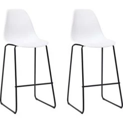 Hommoo Ensemble De Bar 3 Pcs Plastique Blanc HDV21870 -Table haute et bar Soldes 25086452 5