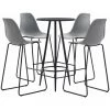 Hommoo Ensemble De Bar 5 Pcs Plastique Gris HDV21875 -Table haute et bar Soldes 25086461 1