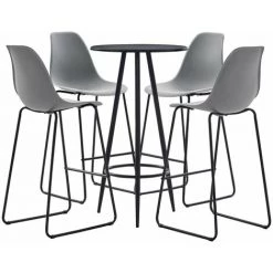 Hommoo Ensemble De Bar 5 Pcs Plastique Gris HDV21875