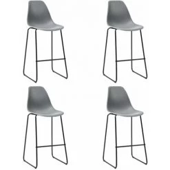 Hommoo Ensemble De Bar 5 Pcs Plastique Gris HDV21875 -Table haute et bar Soldes 25086461 5