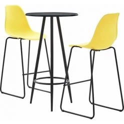 Hommoo Ensemble De Bar 3 Pcs Plastique Jaune HDV21880