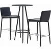 Hommoo Ensemble De Bar 3 Pcs Similicuir Noir HDV21884 -Table haute et bar Soldes 25086493 1