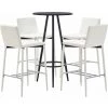 Hommoo Ensemble De Bar 5 Pcs Similicuir Blanc HDV21887 -Table haute et bar Soldes 25086507 1