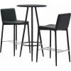 Hommoo Ensemble De Bar 3 Pcs Similicuir Gris HDV21890 -Table haute et bar Soldes 25086522 1