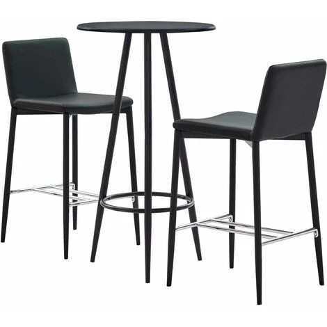 Hommoo Ensemble De Bar 3 Pcs Similicuir Gris HDV21890 3 Hommoo Ensemble De Bar 3 Pcs Similicuir Gris HDV21890