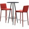 Hommoo Ensemble De Bar 3 Pcs Similicuir Rouge HDV21892