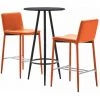 Hommoo Ensemble De Bar 3 Pcs Similicuir Orange HDV21898 -Table haute et bar Soldes 25086553 1