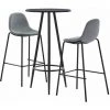 Hommoo Ensemble De Bar 3 Pcs Tissu Gris Clair HDV21904 -Table haute et bar Soldes 25086578 1