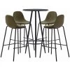 Hommoo Ensemble De Bar 5 Pcs Tissu Marron HDV21909