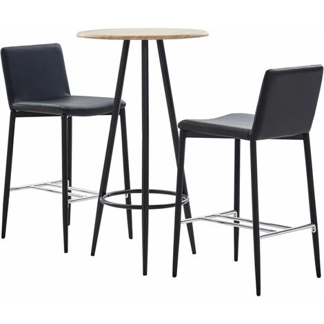 Hommoo Ensemble De Bar 3 Pcs Similicuir Noir HDV21976 3 Hommoo Ensemble De Bar 3 Pcs Similicuir Noir HDV21976