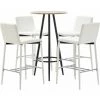 Hommoo Ensemble De Bar 5 Pcs Similicuir Blanc HDV21978 -Table haute et bar Soldes 25086979 1