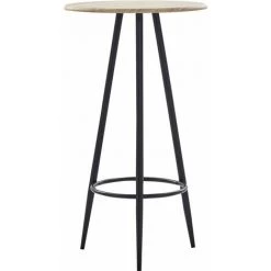 Hommoo Ensemble De Bar 3 Pcs Similicuir Gris HDV21981 -Table haute et bar Soldes 25087012 2