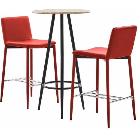 Hommoo Ensemble De Bar 3 Pcs Similicuir Rouge HDV21983 3 Hommoo Ensemble De Bar 3 Pcs Similicuir Rouge HDV21983