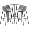 Hommoo Ensemble De Bar 5 Pcs Tissu Gris Clair HDV21996 -Table haute et bar Soldes 25087137 1