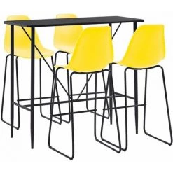 Hommoo Ensemble De Bar 5 Pcs Plastique Jaune HDV22011
