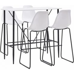 Hommoo Ensemble De Bar 5 Pcs Plastique Blanc HDV22029