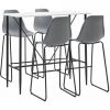 Hommoo Ensemble De Bar 5 Pcs Plastique Gris HDV22031 -Table haute et bar Soldes 25087391 1
