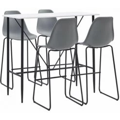 Hommoo Ensemble De Bar 5 Pcs Plastique Gris HDV22031