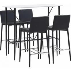 Hommoo Ensemble De Bar 5 Pcs Similicuir Noir HDV22036