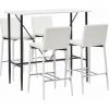 Hommoo Ensemble De Bar 5 Pcs Similicuir Blanc HDV22037 -Table haute et bar Soldes 25087430 1