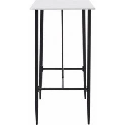 Hommoo Ensemble De Bar 5 Pcs Similicuir Blanc HDV22037 -Table haute et bar Soldes 25087430 4