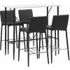 Hommoo Ensemble De Bar 5 Pcs Similicuir Gris HDV22039 -Table haute et bar Soldes 25087451 1