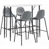Hommoo Ensemble De Bar 5 Pcs Tissu Gris Clair HDV22046 -Table haute et bar Soldes 25087490 1
