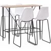Hommoo Ensemble De Bar 5 Pcs Plastique Blanc HDV22052 -Table haute et bar Soldes 25087529 1