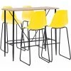 Hommoo Ensemble De Bar 5 Pcs Plastique Jaune HDV22057 -Table haute et bar Soldes 25087535 1