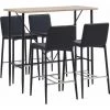 Hommoo Ensemble De Bar 5 Pcs Similicuir Noir HDV22059 -Table haute et bar Soldes 25087539 1