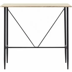 Hommoo Ensemble De Bar 5 Pcs Similicuir Noir HDV22059 -Table haute et bar Soldes 25087539 3