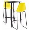 Hommoo Ensemble De Bar 3 Pcs Plastique Jaune HDV22082 -Table haute et bar Soldes 25087572 1