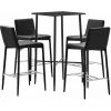 Hommoo Ensemble De Bar 5 Pcs Similicuir Noir HDV22087 -Table haute et bar Soldes 25087580 1