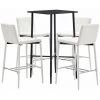 Hommoo Ensemble De Bar 5 Pcs Similicuir Blanc HDV22089 -Table haute et bar Soldes 25087584 1