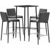 Hommoo Ensemble De Bar 5 Pcs Similicuir Gris HDV22093 -Table haute et bar Soldes 25087592 1