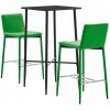 Hommoo Ensemble De Bar 3 Pcs Similicuir Vert HDV22104 -Table haute et bar Soldes 25087615 1