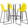 Hommoo Ensemble De Bar 5 Pcs Plastique Jaune HDV22134 -Table haute et bar Soldes 25087685 1