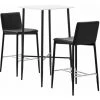 Hommoo Ensemble De Bar 3 Pcs Similicuir Noir HDV22137 -Table haute et bar Soldes 25087692 1