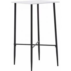 Hommoo Ensemble De Bar 5 Pcs Similicuir Noir HDV22138 -Table haute et bar Soldes 25087694 5