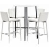 Hommoo Ensemble De Bar 5 Pcs Similicuir Blanc HDV22140