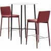 Hommoo Ensemble De Bar 3 Pcs Similicuir Rouge Bordeaux HDV22147 1 Hommoo Ensemble De Bar 3 Pcs Similicuir Rouge Bordeaux HDV22147 -Table haute et bar Soldes 25087715 1