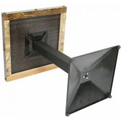 OOBEST Table 60x60 Carrée Avec Pied Central Pour Bar Bistrots | Marron Verni En Noir -Table haute et bar Soldes 25087819 4