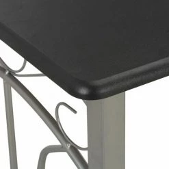 Hommoo Ensemble De Bar 3 Pcs Bois Et Acier Noir HDV24934 -Table haute et bar Soldes 25137466 5