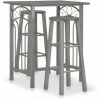 Hommoo Ensemble De Bar 3 Pcs Bois Et Acier Anthracite HDV24935