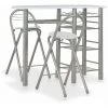 Hommoo Ensemble De Bar Avec Etageres 3 Pcs Bois Et Acier Blanc HDV24937