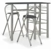 Hommoo Ensemble De Bar Avec Etageres 3 Pcs Bois Et Acier Noir HDV24938
