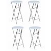 Hommoo Table De Bar 4 Pcs Avec Dessus De Table En MDF Blanc HDV30952 -Table haute et bar Soldes 25143949 1