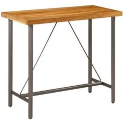 ASUPERMALL Table De Bar Teck Recycle Massif 120 X 58 X 106 Cm