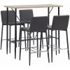 Hommoo Ensemble De Bar 5 Pcs Similicuir Gris HDV33095 -Table haute et bar Soldes 25242784 1