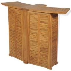 Hommoo Table Pliable De Bar 155x53x105 Cm Bois De Teck Solide HDV28042 -Table haute et bar Soldes 25320609 4